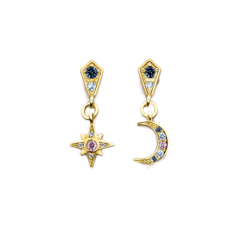 Royalty Star & Moon EarringsSPECIFICATIONS
 
Gender: Women
Brand Name: Thaddaeus
Item Weight: 1.49g
Metals Type: silver
Metal Stamp: 925,Sterling
Main Stone: Zircon
Earring Type: drop earrings
MIXTIVMIXTIVRoyalty Star & Moon Earrings