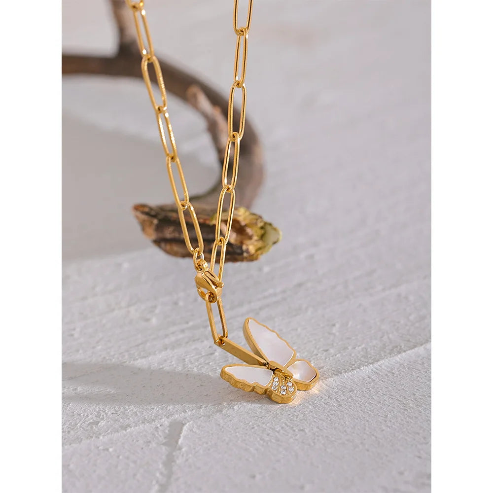 Butterfly Natural Shell Necklace