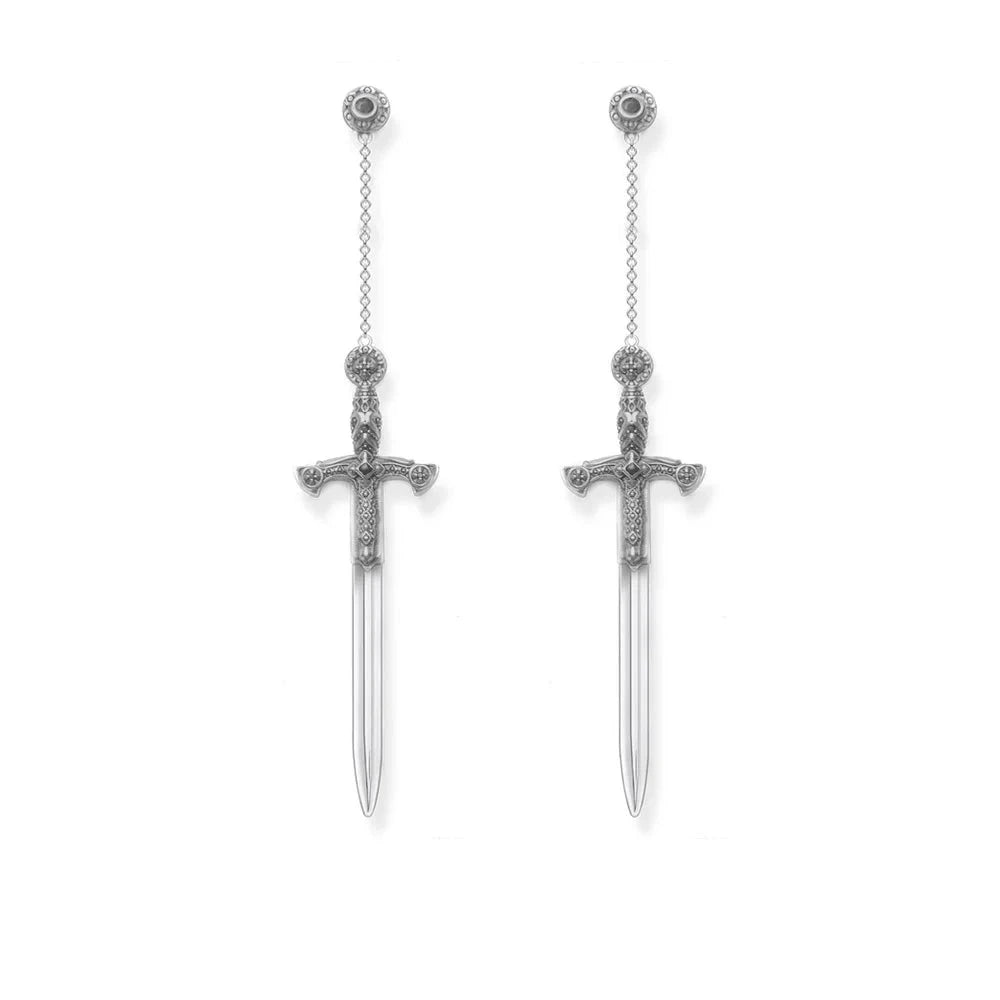 Ornamented Sword EarringsSPECIFICATIONS
 
Gender: Women
Brand Name: Thaddaeus
Item Weight: 5.44g
Metals Type: silver
Metal Stamp: 925,Sterling
Main Stone: Zircon
Earring Type: drop earrings
MIXTIVMIXTIVOrnamented Sword Earrings